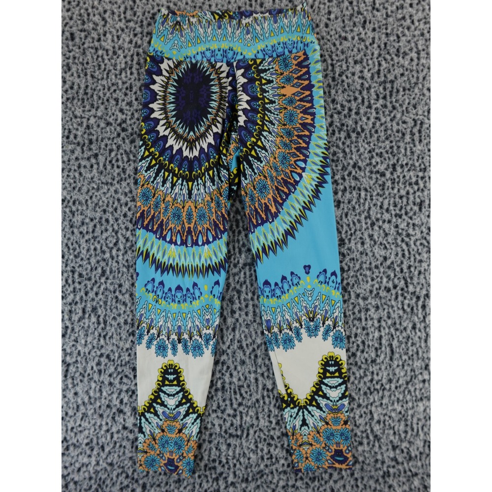 Liquido Active Mandala Print Leggings Pants Blue Orange Women's P/S‎